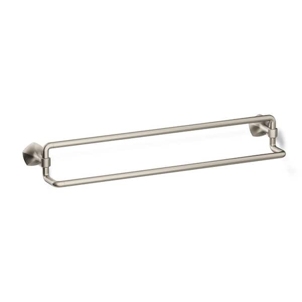 Occasion 24 in. Wall Mounted Double Towel Bar in Vibrant Brushed Nickel