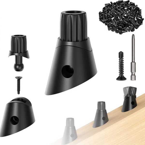 60 Pcs Adjustable Stair Baluster Connectors 29-45° Black Aluminum Round Balusters 0.75 in. x 0.75 in. Plastic