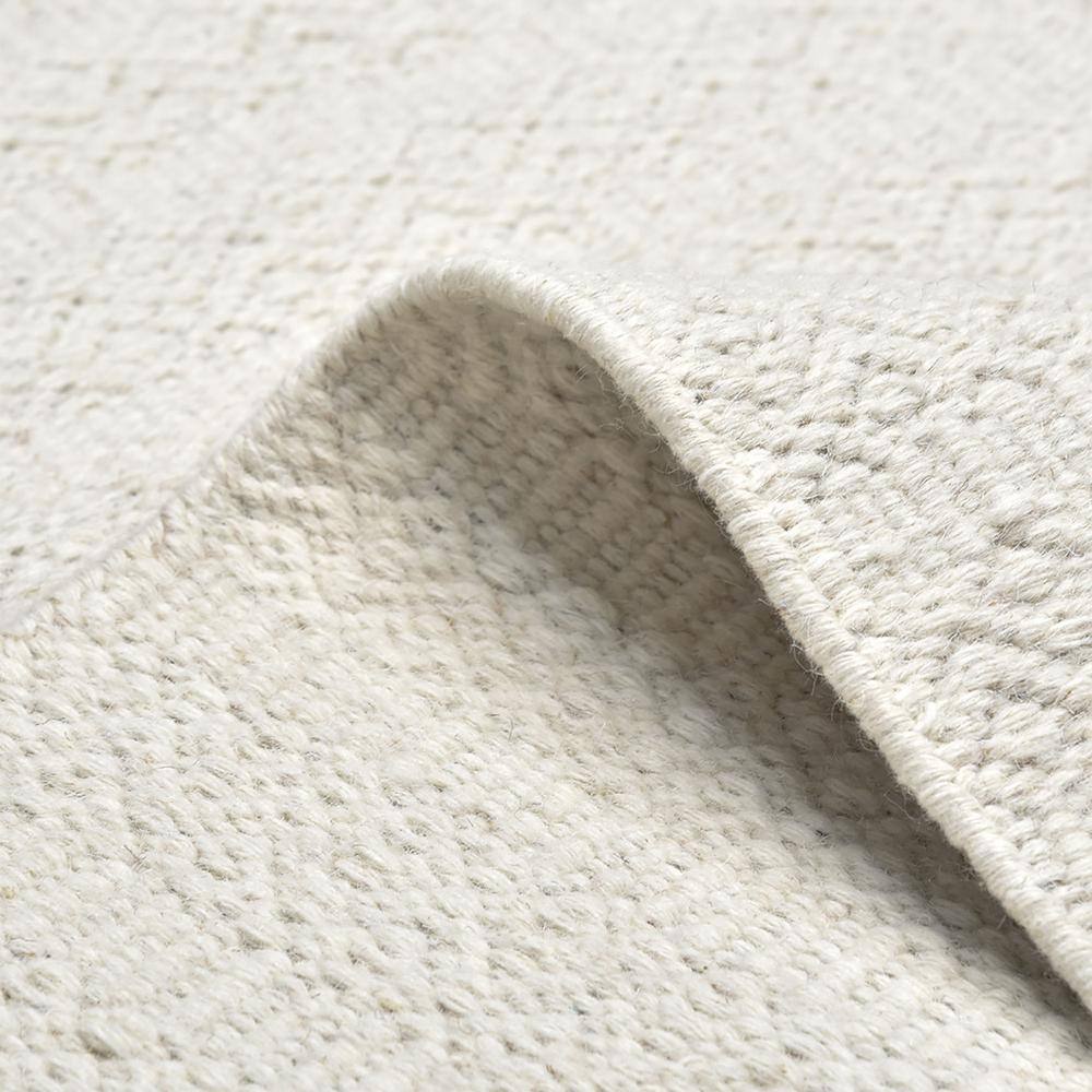 Handwoven Serenity Ivory Wool 8' x 10' Flatweave Area Rug