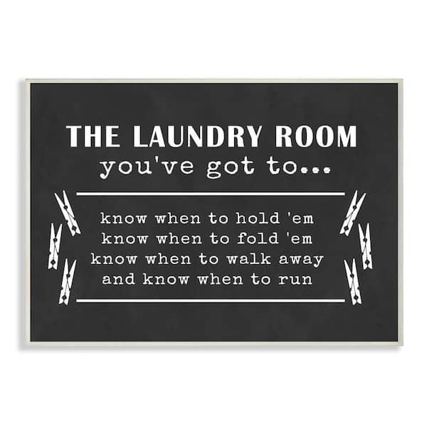 12.5 in. x 18.5 in. "Laundry Room You've Got To Know" by Lettered and Lined Printed Wood Wall Art