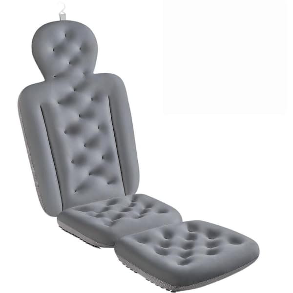 1-Pack Luxury Thick Full Body Bathroom Pillow with Laundry Bag for Headrest, Neck and Back Support in Gray, for Spa