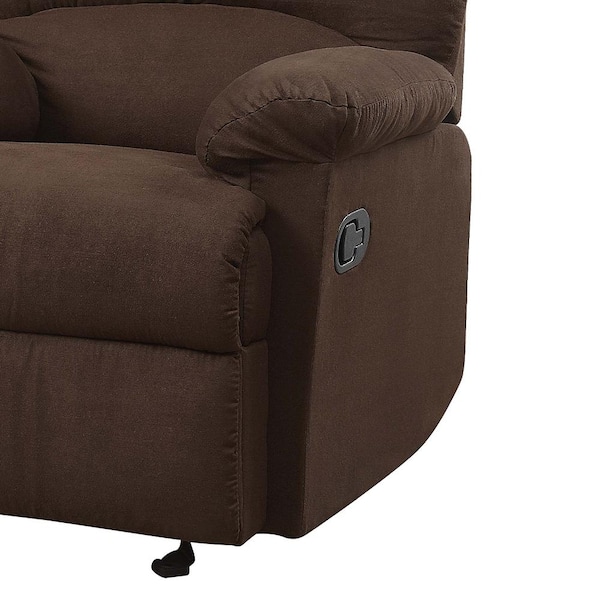 ACME Arcadia Smooth Microfiber Recliner Chair with External Handle