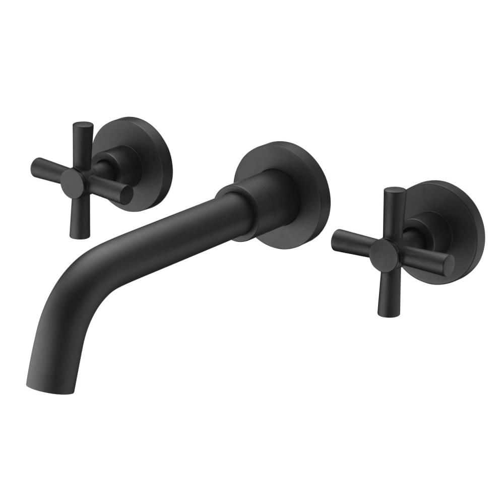 3-Piece Wall Mounted Bathroom Faucet with Bathroom Faucets and Rough-in Valve, Stable and Durable, Matte Black price history on PriceWatchPro