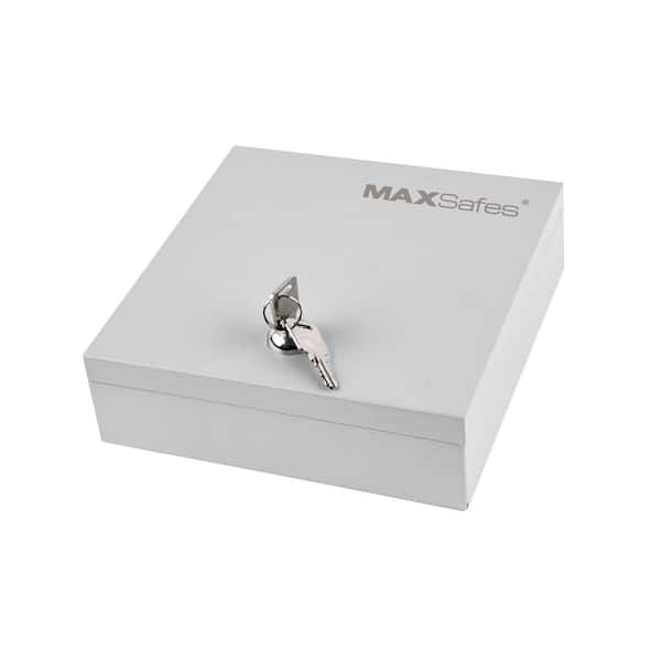 0.04 cu. ft. Privacy Keylock Cash Box Safe in White