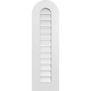 12 in. x 40 in. Round Top Surface Mount PVC Gable Vent: Functional with Standard Frame
