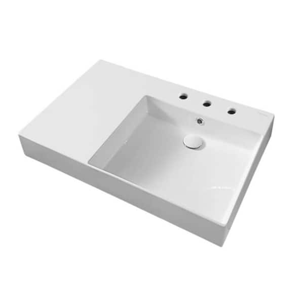 Nameeks Teorema 2.0 Plus Wall Mounted Bathroom Sink in White Scarabeo ...