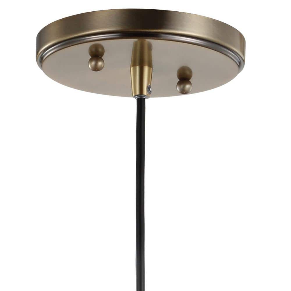Litchfield 11" Brass and Glass Farmhouse LED Pendant