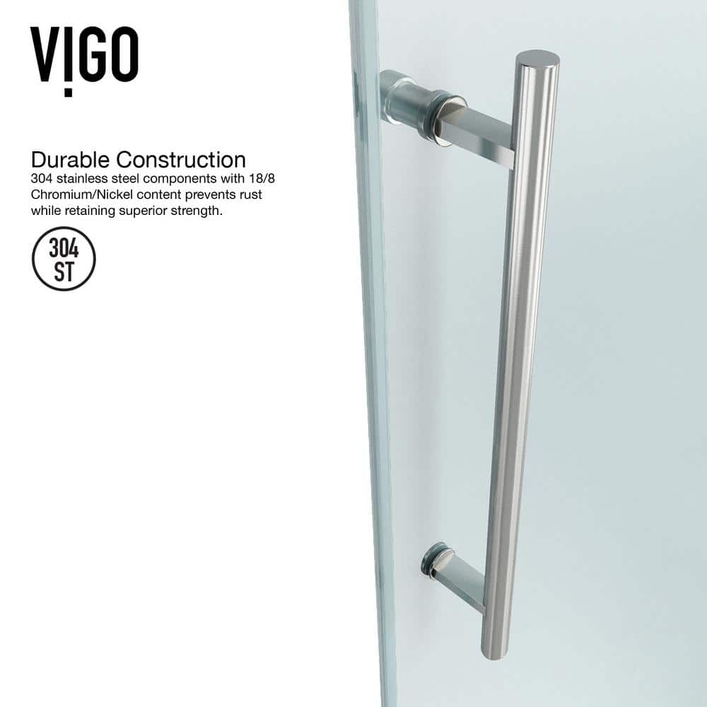 Winslow 46" Black Frameless Sliding Shower Enclosure with Clear Glass