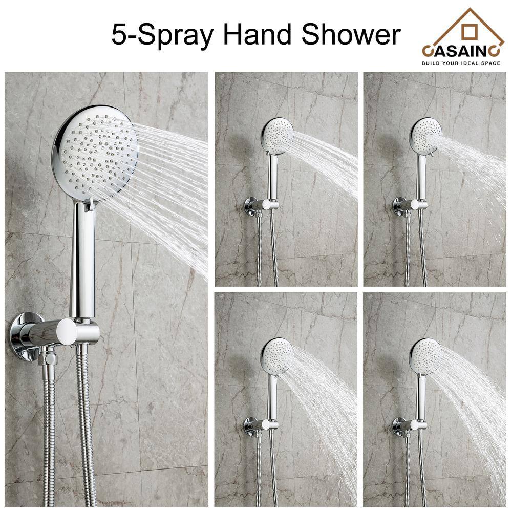 Chrome Dual Head Wall Mounted Shower System with Handheld
