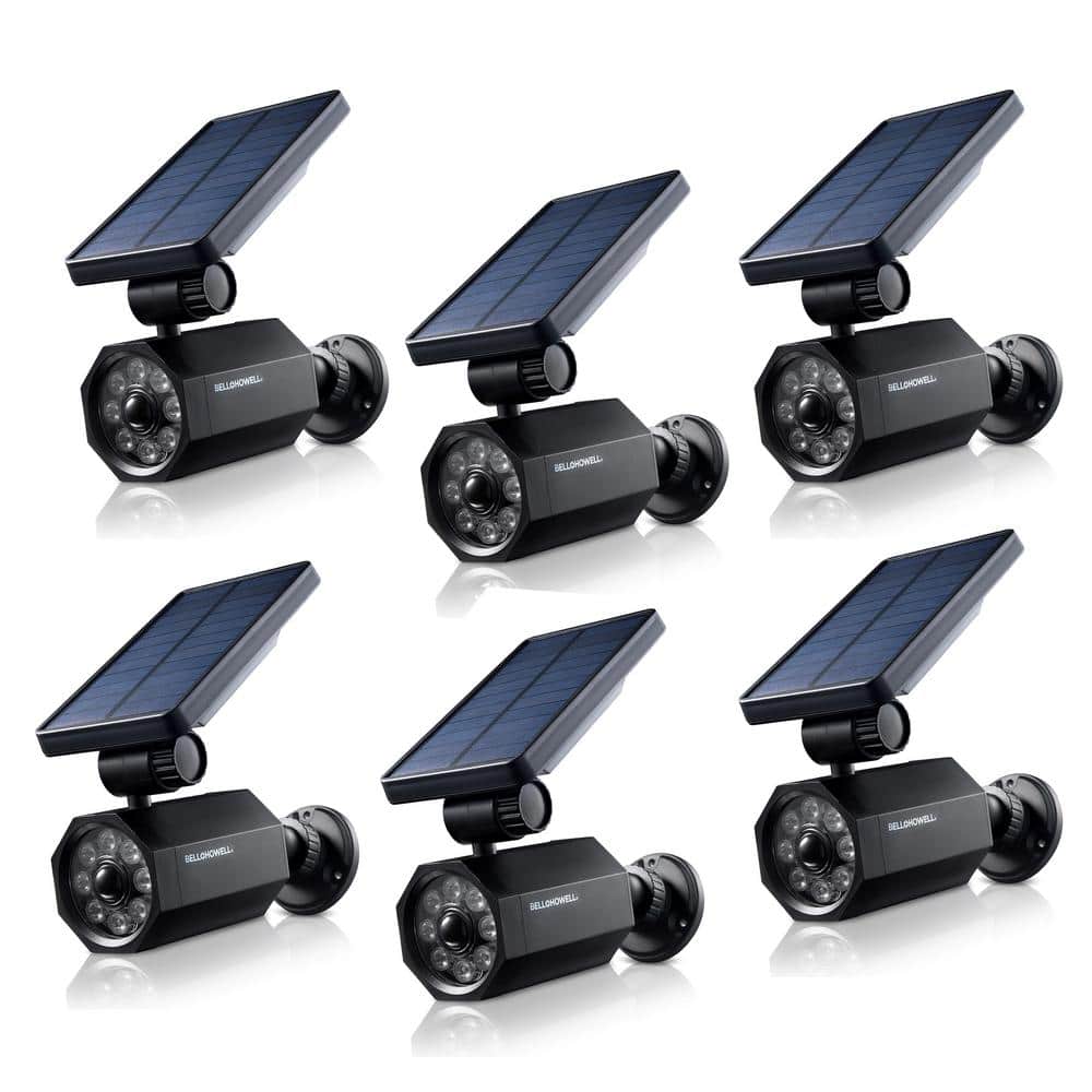 4-Watt Solar Powered Black Motion Activated Outdoor Integrated LED Bionic Spotlight Flood Light (6-Pack) price history on PriceWatchPro
