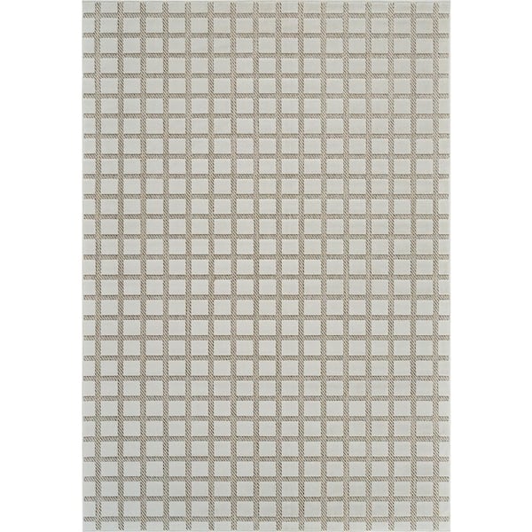 Maise Beige Cream 4 ft. x 6 ft. Modern Checkered Indoor Area Rug