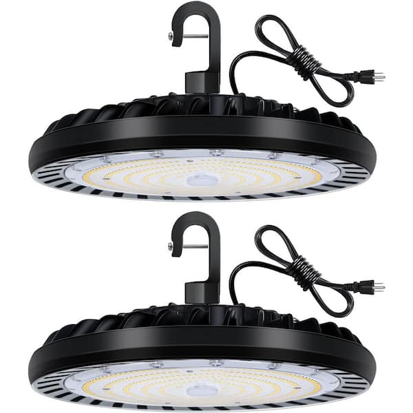 200W UFO LED High Bay Light Fixture 5000K Daylight 26000-Lumens IP65 Waterproof Commercial Warehouse Light 2-Pack