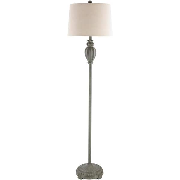 Artistic Weavers Prideaux 59 in. Gray Indoor Floor Lamp with Beige Barrel Shaped Shade