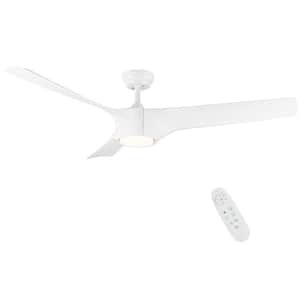 Atalanta 56 in. Indoor White LED Ceiling Fan with Reversible Motor and Dimmable