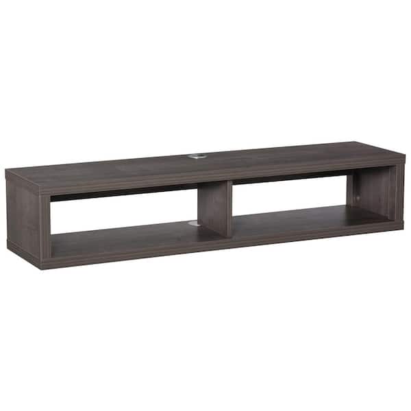 New Wall Mounted Dark Grey 47.75 in. Wood Decorative Rectangular TV Stand with Media Console Floating Storage Shelf