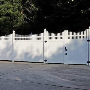 Dora 7 ft. W x 6 ft. H White Vinyl Privacy Double Fence Gate Kit