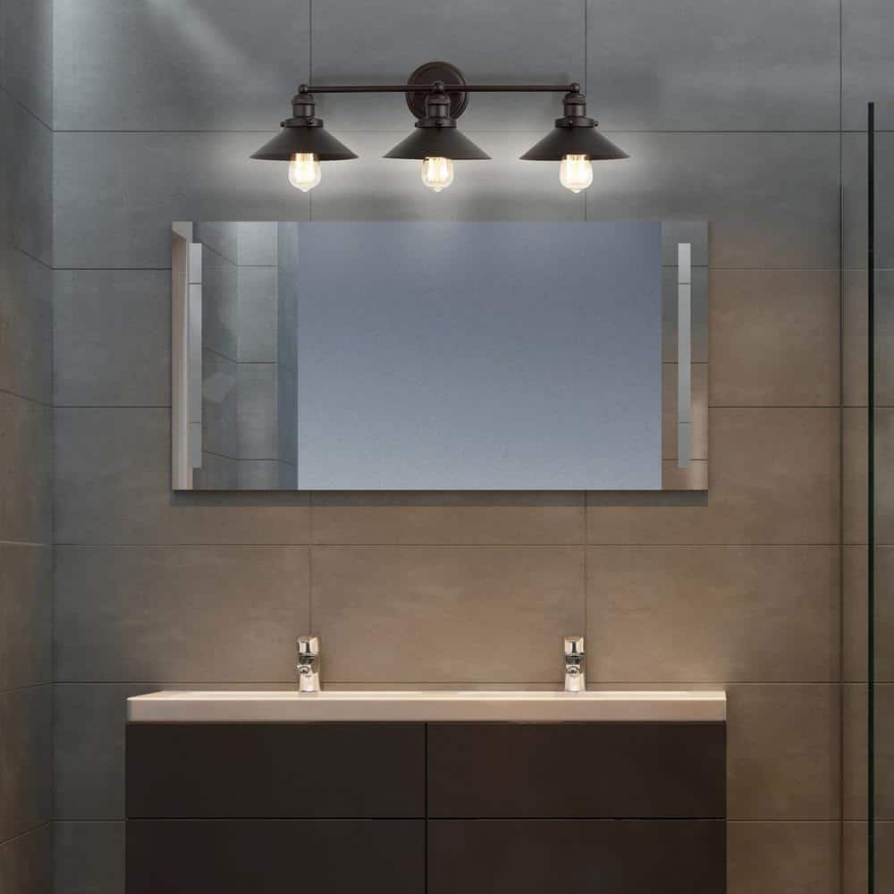 Elegant July Oil-Rubbed Bronze 3-Light Vanity Sconce with Clear Shade