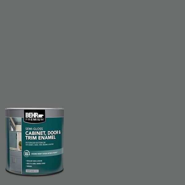 BEHR PREMIUM 1 qt. #770F-5 Dark Ash Semi-Gloss Enamel Interior/Exterior Cabinet, Door & Trim Paint