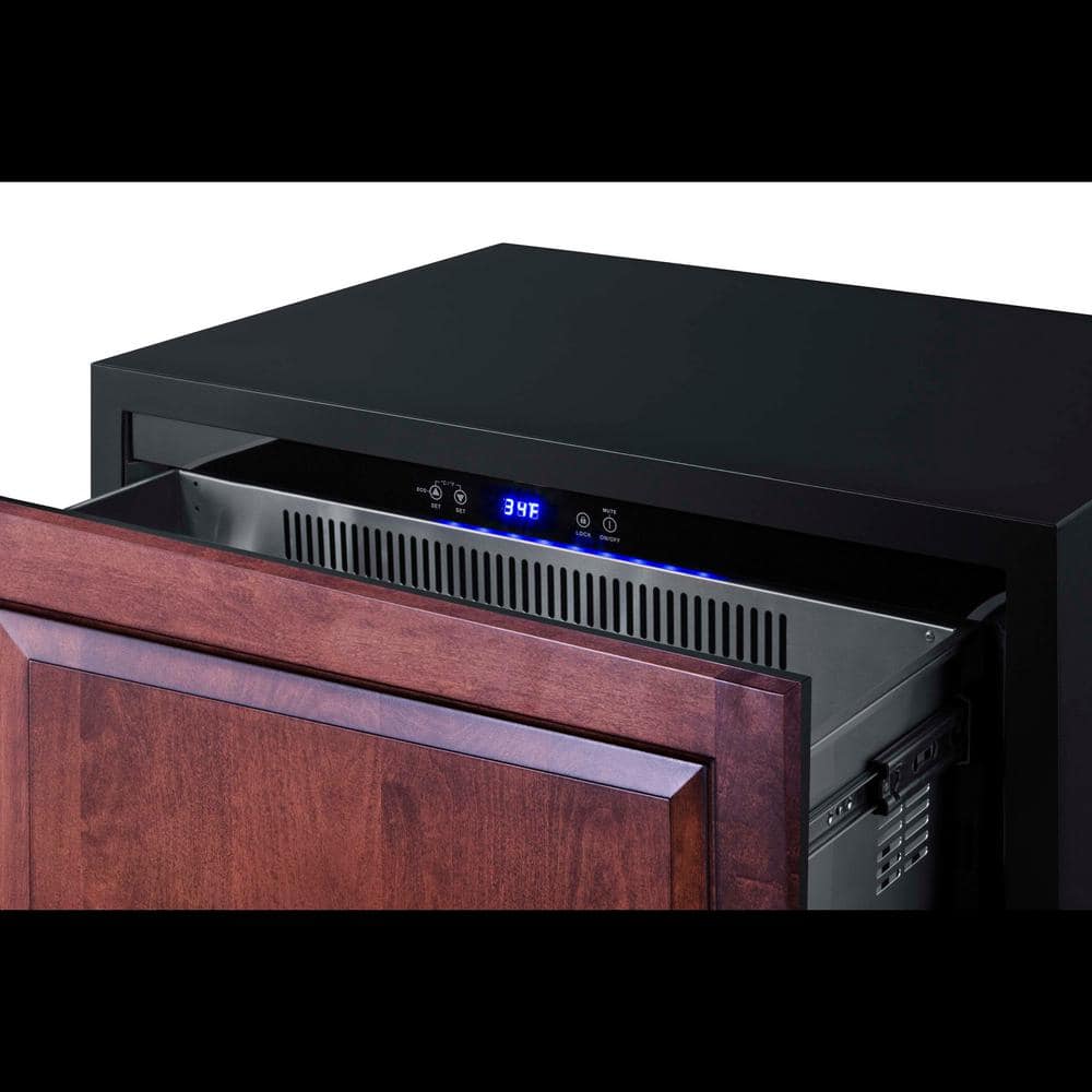 36" Wide Panel Ready 2-Drawer All-Refrigerator in Dark Wood Finish