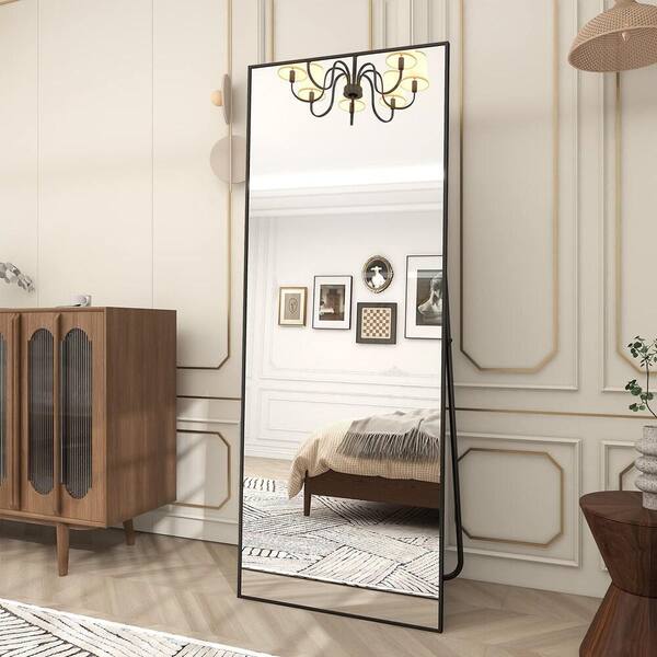 イギリス製 リプロダクトミラー HOMLUX Black Frame 18 in. W x 58 in. H Rectangular Metal Full