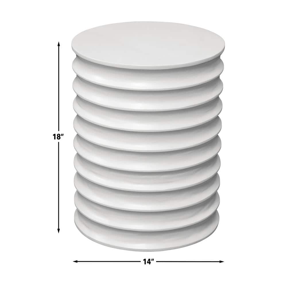 Griffin 14 in. White Round Wood Side Table - thumbnail 3