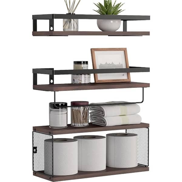 Cubilan 15.7 in. W x 5.7 in. D Rustic Brown Decorative Wall Shelf, Floating Shelves