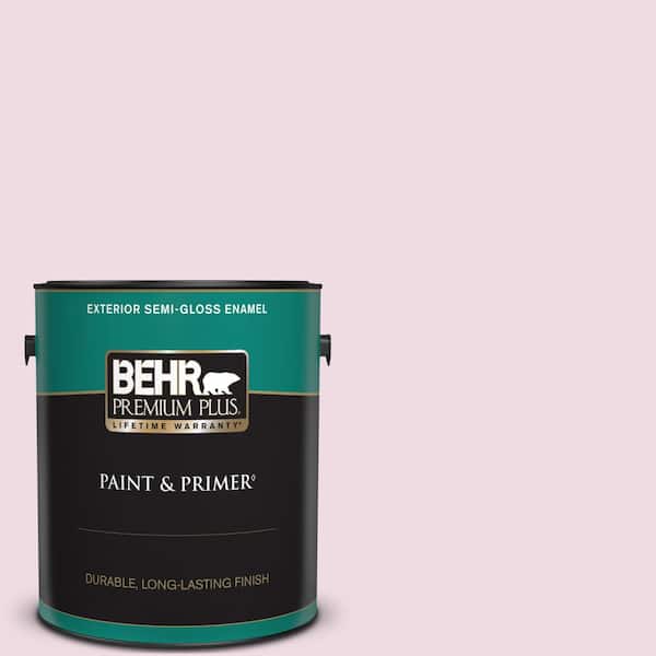 BEHR PREMIUM PLUS 1 gal. #M130-1 Pink Posies Semi-Gloss Enamel Exterior Paint & Primer