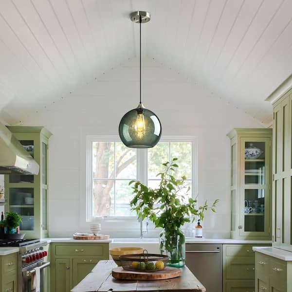 ZHLWIN Home Lighting ‎60-Watts 1 Light 9.84 in. GreyGreen Glass