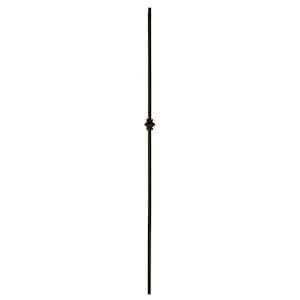 44 in. x 1/2 in. Satin Black Single Knuckle Hollow Iron Baluster