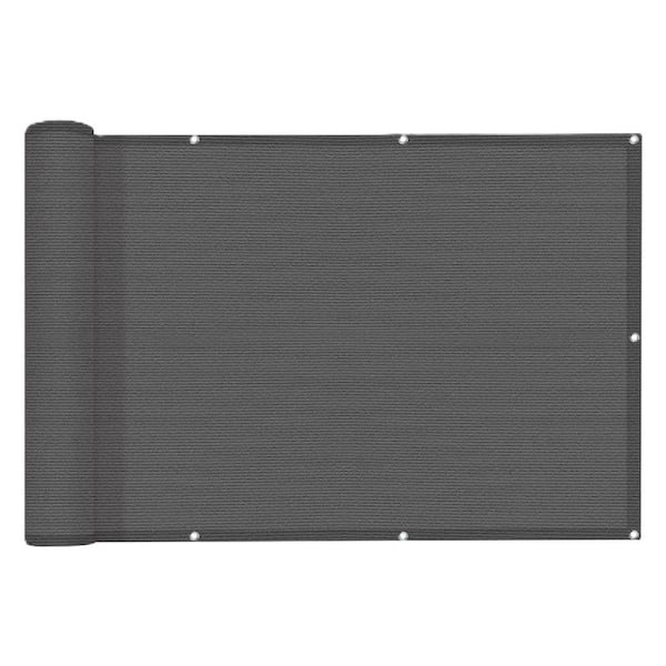 3 ft. x 10 ft. Gray Plastic HDPE Privacy Fence Screen for Deck, Patio, Backyard, Balcony, Pool, UV Protection