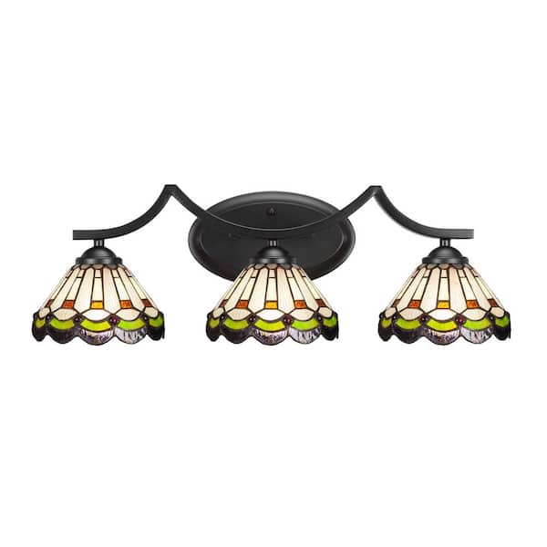 Unbranded Cleveland 24.25 in. 2-Light Matte Black Vanity Light