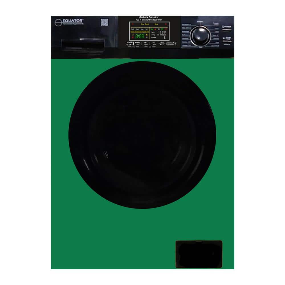 EQUATOR ADVANCED Appliances 33.5 in. 18 lbs. 1.9 cu. ft. 110V Washer Smart Home All-in-One Washer and Dryer Combo in Green/Black