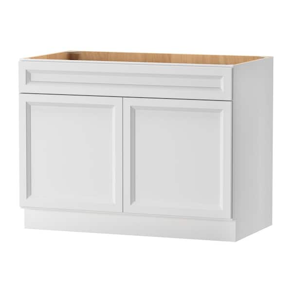 Hampton Assembled 30x34.5x24 in. Sink Base Kitchen Cabinet in Satin White