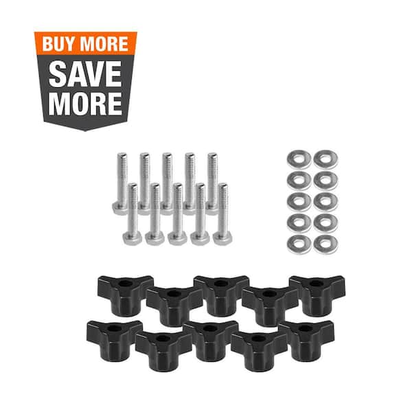 1/4-20 in. x 1-1/2 in. Bolts, Washers, T-Track Knobs (10-Set)
