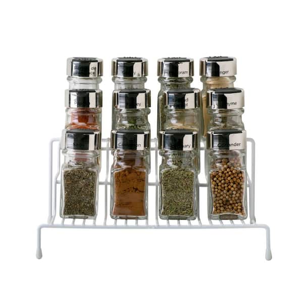 Evelots 3-Tier Spice Rack-Door/Wall Mounted-Sturdy Coated Metal-Up to 18  Bottles