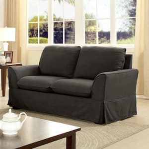 Marione 61.5 in. Gray Polyester 2-Seat Loveseat
