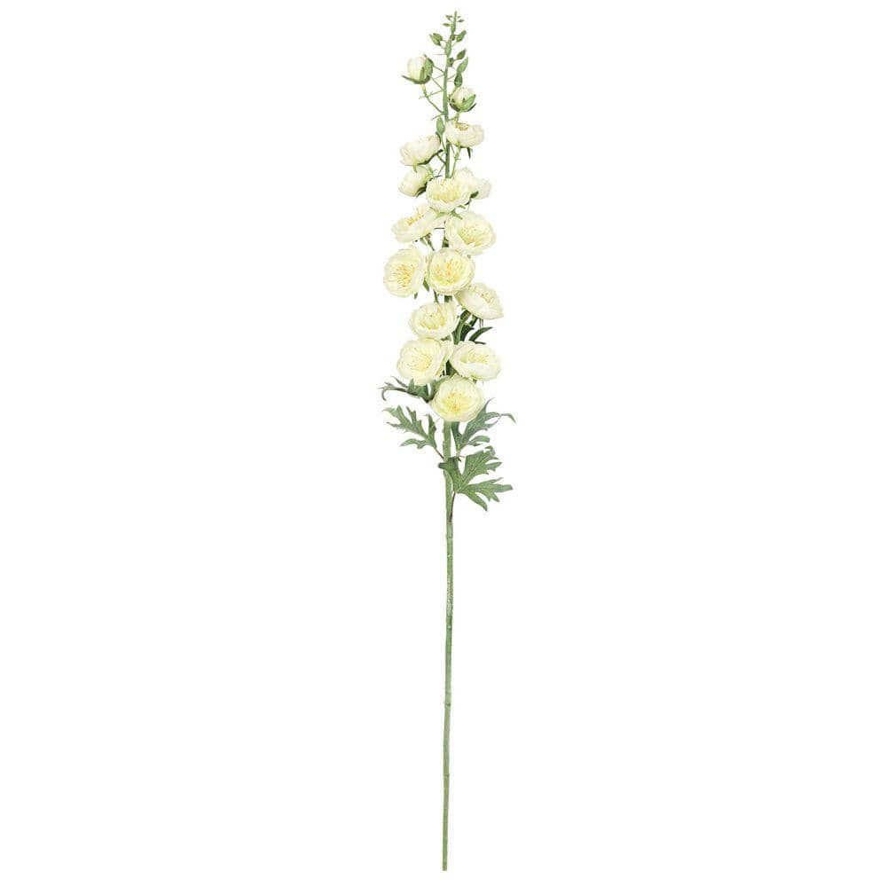 LIVING LUXURY 36 in. Cream White Artificial Hybrid Delphinium