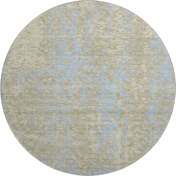 Addison Rugs Mayfield Premium Machine Washable Abstract AMF949 Beige 8 ft. x 8 ft. Round Rug