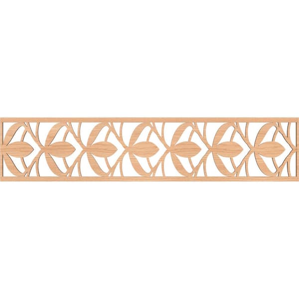 Ekena Millwork Salem Fretwork 0.25 in. D x 46.75 in. W x 10 in. L Hickory Wood Panel Moulding