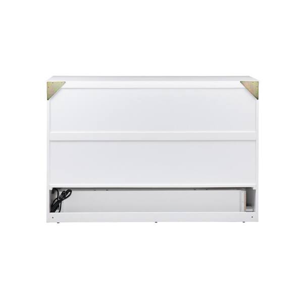 deerfield murphy bed chest queen white with charging station