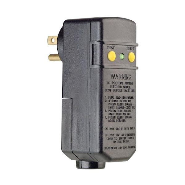 Leviton 15 Amp Compact Right Angle Plug-In GFCI, Black