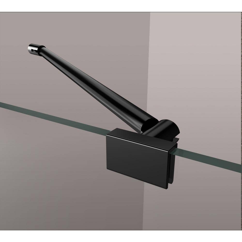Belmore 66 x 72 Frameless Clear Glass Hinged Shower Door in Oil Rubbed Bronze