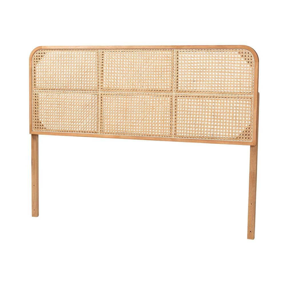 Natural Brown Bayur Wood and Rattan Queen Headboard