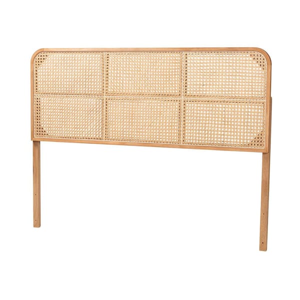 bali & pari Lainer Natural Brown Queen Headboard with Natural Rattan