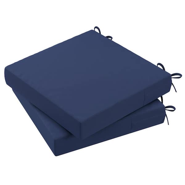 Unbranded 18 in. x 18 in. x 2 in. Outdoor Square Dining Chair Seat Cushion for Patio Furniture, Navy Blue (2-Pack)