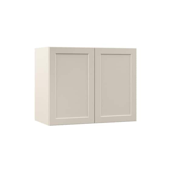 Hampton Bay Designer Series Melvern 30 in. W x 15 in. D x 24 in. H Assembled Shaker Deep Wall Bridge Kitchen Cabinet in Cloud
