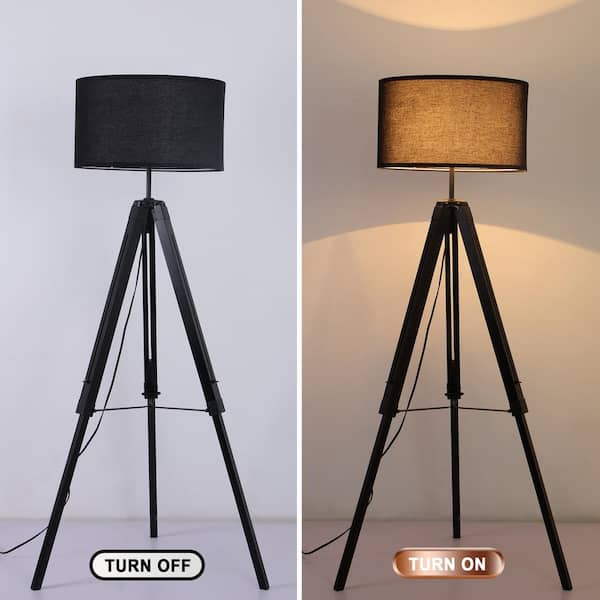 Black wood tripod floor lamp new arrivals