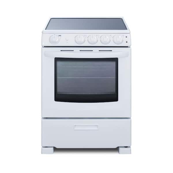 Summit Appliance 24 in. 2.9 cu. ft. Slide In Electric Range in White REX2421WRT1 The Home Depot