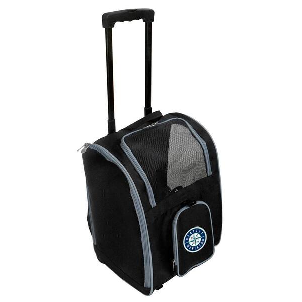 Denco MLB Seattle Mariners Pet Carrier Premium Bag with wheels in Gray