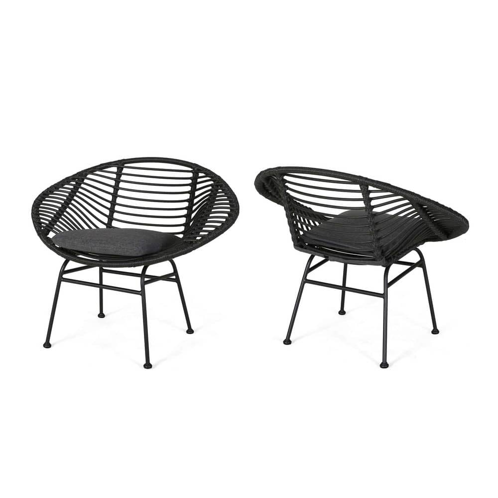Engle Gray Plastic Outdoor Dining Chair with Gray Cushions (2-Pack) price history on PriceWatchPro
